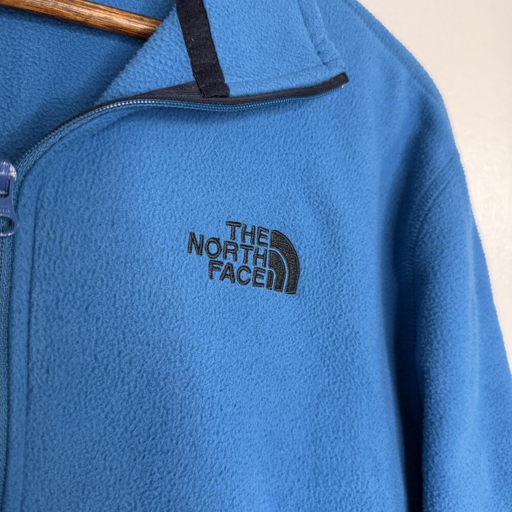 North Face Pullover Fleece Jacket Mens Medium Blue Quarter Zip Outdoors